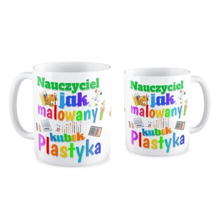 Kubek na DZIEŃ NAUCZYCIELA Plastyka nauczyciel jak malowany